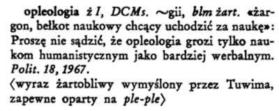 hasło opleologia w słowniku