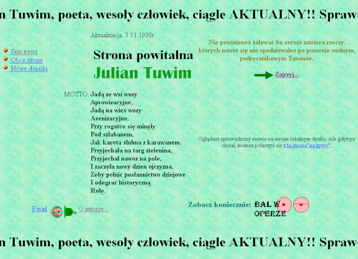 Julian Tuwim w Internecie 1998